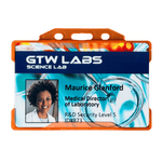 Evohold Recyclable Single Sided Landscape ID Card Holders - Neon Orange (Pack of 100)