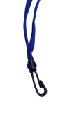 Navy Blue Lanyard With Plastic Clip side View