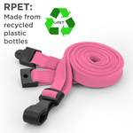 Recycled Plain Pink 10mm Lanyards with Plastic J-Clip | Pack of 100 - Cards-X (UK)