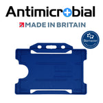 Evohold Antimicrobial Single Sided Landscape ID Card Holders - Navy Blue (Pack of 100) - Cards-X (UK)