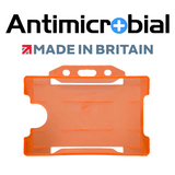 Evohold Antimicrobial Single Sided Landscape ID Card Holders - Neon Orange (Pack of 100) - Cards-X (UK)