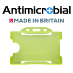 Evohold Antimicrobial Single Sided Landscape ID Card Holders - Neon Yellow (Pack of 100) - Cards-X (UK)