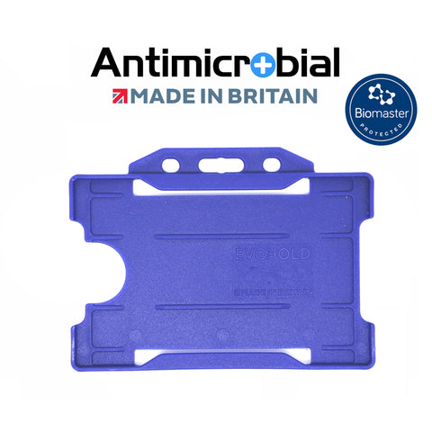 Evohold Antimicrobial Single Sided Landscape ID Card Holders - NHS Blue (Pack of 100) - Cards-X (UK)