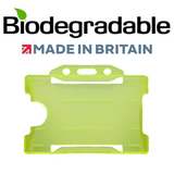 Evohold Biodegradable Single Sided Landscape ID Card Holders - Neon Yellow (Pack of 100) - Cards-X (UK)