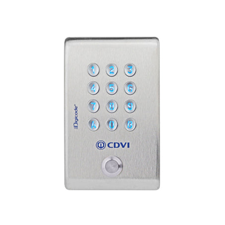 CDVI Stainless steel Keypad with Integrated Electronics and Push Button | CDVI-KCIEN - Cards-X (UK)