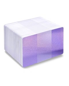 Blank Purple Glitter / White Printable PVC Cards | Pack of 100 | WPGLITTERPVC760 - Cards-X (UK)