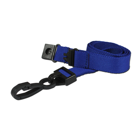 Plain 15mm Navy Blue Breakaway Lanyard with Plastic J Clip | Pack of 100 - Cards-X (UK)