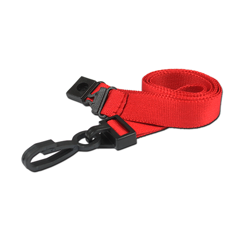 Plain 15mm Red Breakaway Lanyard with Plastic J Clip | Pack of 100 - Cards-X (UK)