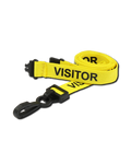 Printed 'Visitor' 15mm Yellow Lanyard with Plastic J-Clip | Pack of 100 - Cards-X (UK)