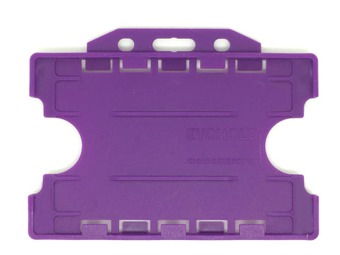 Evohold Antimicrobial Double Sided Landscape ID Card Holders - Purple (Pack of 100) - Cards-X (UK)