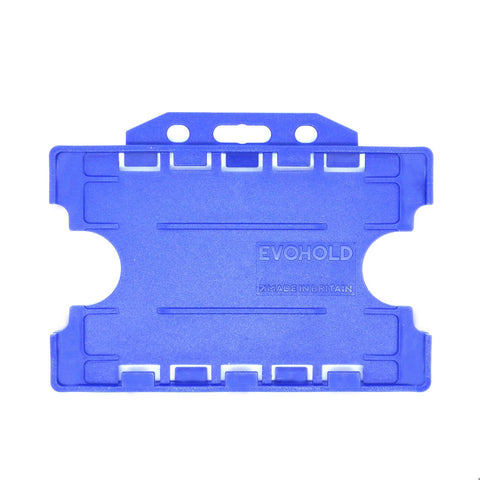 Evohold Antimicrobial Double Sided Landscape ID Card Holders - Royal Blue (Pack of 100) - Cards-X (UK)