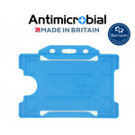 Evohold Antimicrobial Single Sided Landscape ID Card Holders - Light Blue (Pack of 100) - Cards-X (UK)