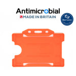 Evohold Antimicrobial Single Sided Landscape ID Card Holders - Orange (Pack of 100) - Cards-X (UK)