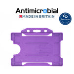 Evohold Antimicrobial Single Sided Landscape ID Card Holders - Purple (Pack of 100) - Cards-X (UK)