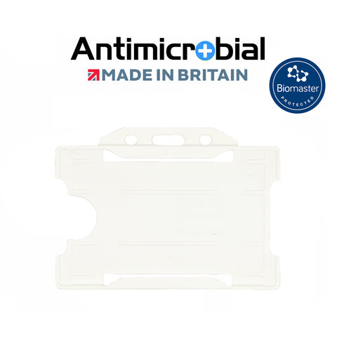 Evohold Antimicrobial Single Sided Landscape ID Card Holders - White (Pack of 100) - Cards-X (UK)