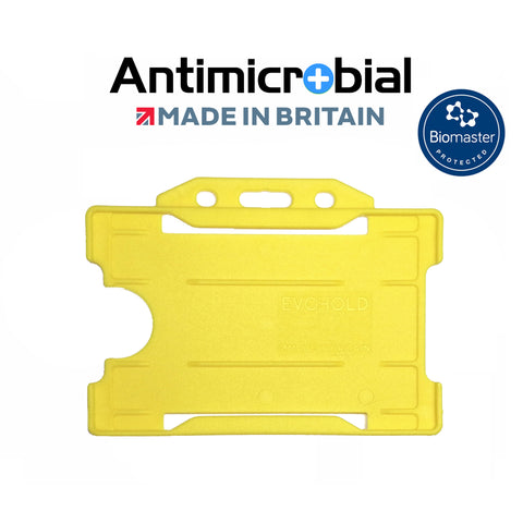 Evohold Antimicrobial Single Sided Landscape ID Card Holders - Yellow (Pack of 100) - Cards-X (UK)