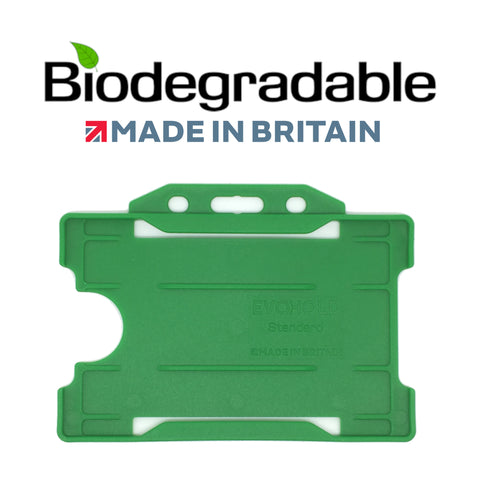 Evohold Biodegradable Single Sided Landscape ID Card Holders - Light Green (Pack of 100) - Cards-X (UK)