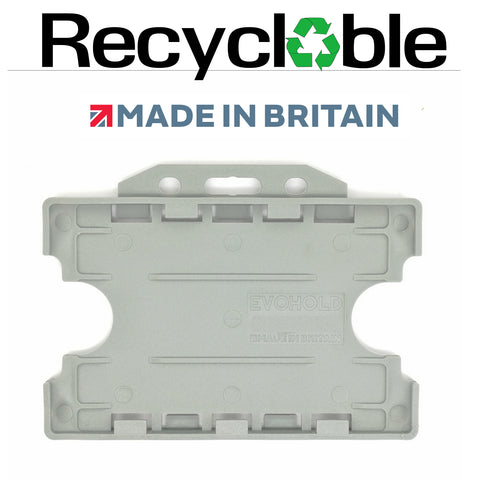 Evohold Recyclable Double Sided Landscape ID Card Holders - Clear (Pack of 100) - Cards-X (UK)