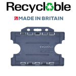 Evohold Recyclable Double Sided Landscape ID Card Holders - Dark Blue (Pack of 100) - Cards-X (UK)