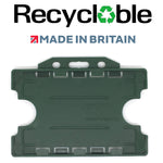 Evohold Recyclable Double Sided Landscape ID Card Holders - Dark Green (Pack of 100) - Cards-X (UK)