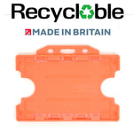 Evohold Recyclable Double Sided Landscape ID Card Holders - Orange (Pack of 100) - Cards-X (UK)