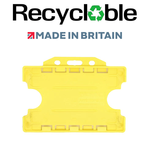 Evohold Recyclable Double Sided Landscape ID Card Holders - Yellow (Pack of 100) - Cards-X (UK)