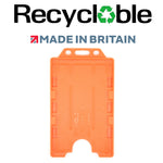 Evohold Recyclable Double Sided Portrait ID Card Holders - Orange (Pack of 100) - Cards-X (UK)