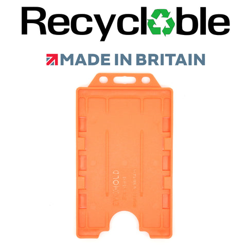 Evohold Recyclable Double Sided Portrait ID Card Holders - Orange (Pack of 100) - Cards-X (UK)