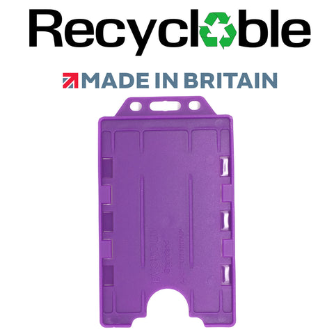 Evohold Recyclable Double Sided Portrait ID Card Holders - Purple (Pack of 100) - Cards-X (UK)