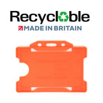 Evohold Recyclable Single Sided Landscape ID Card Holders - Orange (Pack of 100) - Cards-X (UK)