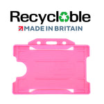 Evohold Recyclable Single Sided Landscape ID Card Holders - Pink (Pack of 100) - Cards-X (UK)