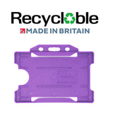 Evohold Recyclable Single Sided Landscape ID Card Holders - Purple (Pack of 100) - Cards-X (UK)