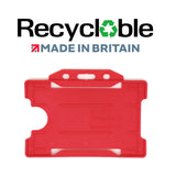 Evohold Recyclable Single Sided Landscape ID Card Holders - Red (Pack of 100) - Cards-X (UK)