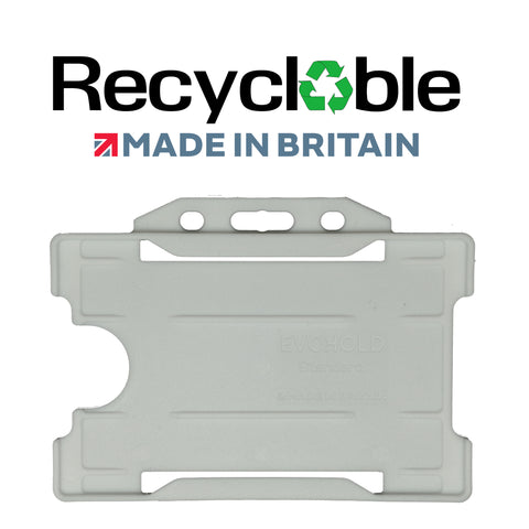 Evohold Recyclable Single Sided Landscape ID Card Holders - White (Pack of 100) - Cards-X (UK)