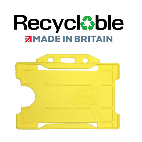 Evohold Recyclable Single Sided Landscape ID Card Holders - Yellow (Pack of 100) - Cards-X (UK)