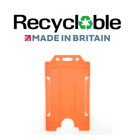 Evohold Recyclable Single Sided Portrait ID Card Holders - Orange (Pack of 100) - Cards-X (UK)