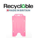 Evohold Recyclable Single Sided Portrait ID Card Holders - Pink (Pack of 100) - Cards-X (UK)